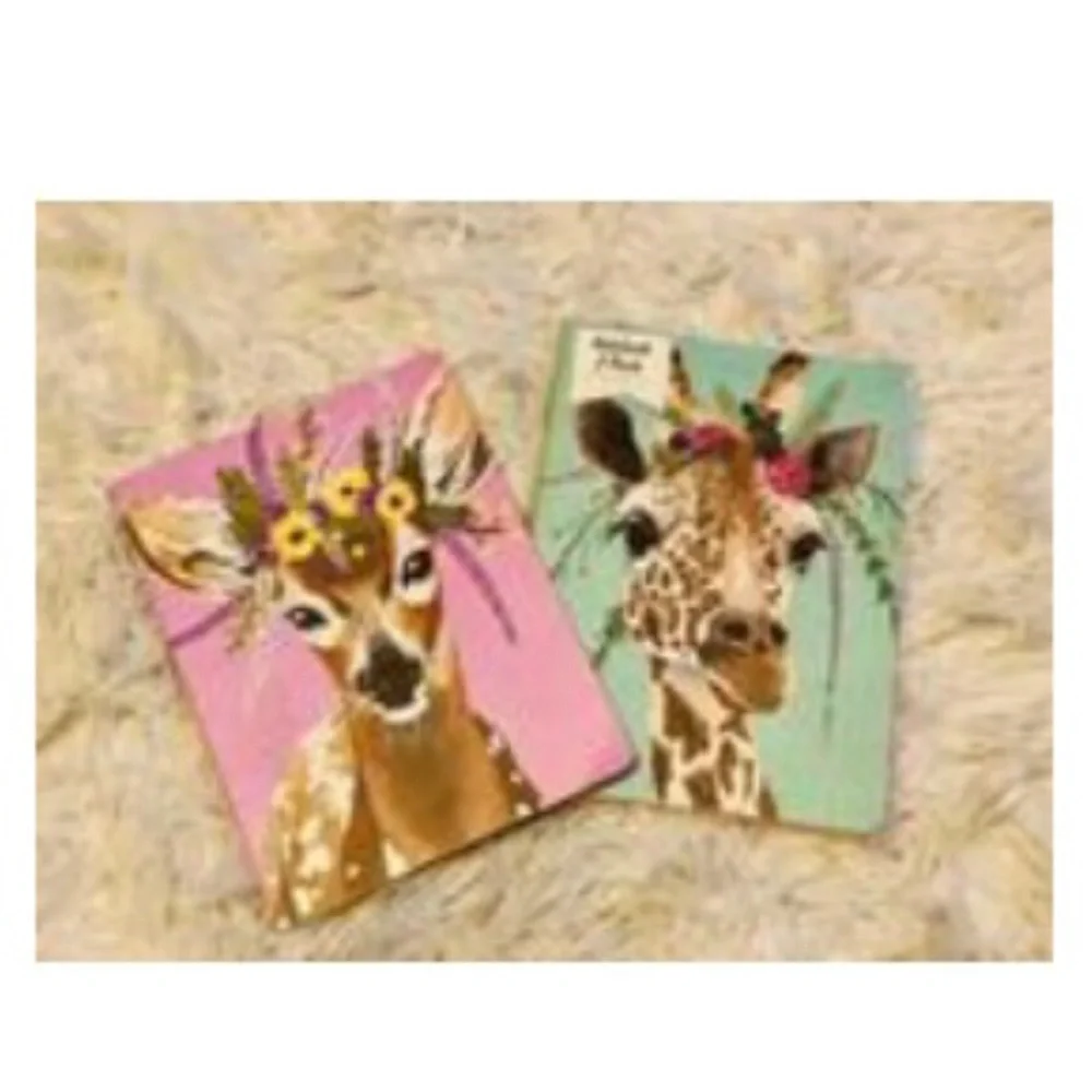 OCS Floral Crown Giraffe & Deer 2-Pack Notebooks (EBD03)